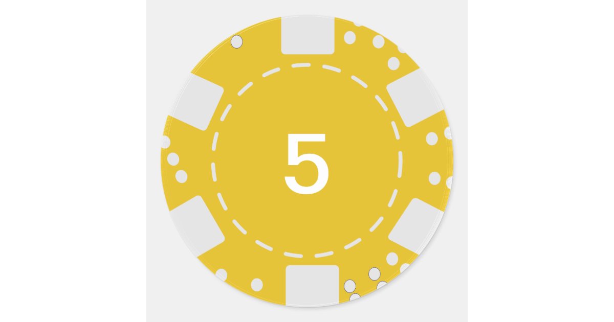 Yellow Poker Chip Classic Round Sticker Zazzle