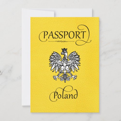 Yellow Poland Passport Save the Date Card