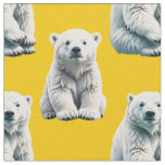 Yellow Polar Bear Pattern Design  Fabric