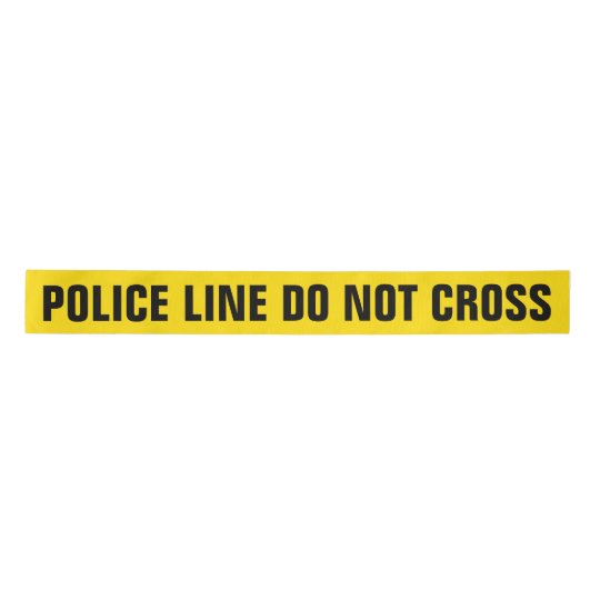 Yellow 'POLICE LINE' Satin Ribbon | Zazzle.com