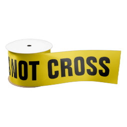 Yellow 'POLICE LINE' Satin Ribbon | Zazzle