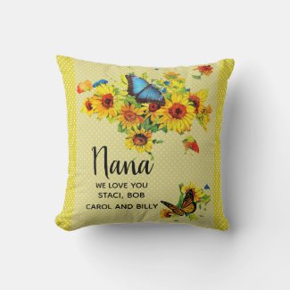 Yellow Polka Dot and Sunflowers Love Nana 