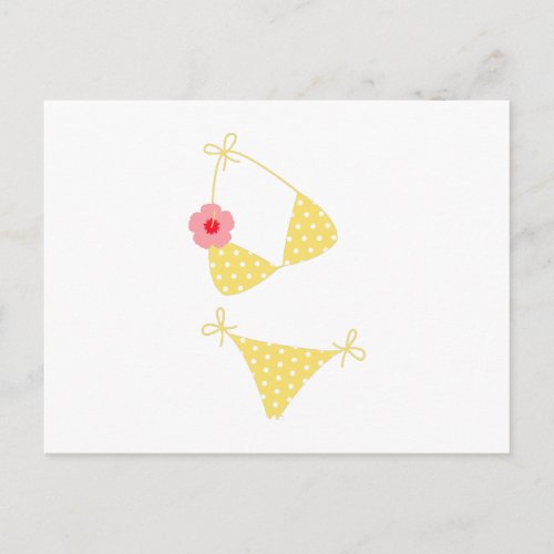 Yellow Polka Dot Bikini Postcard