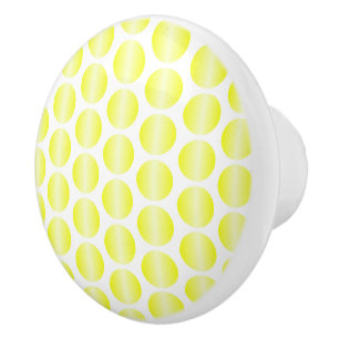 Yellow Polka Dot Design Ceramic Knob