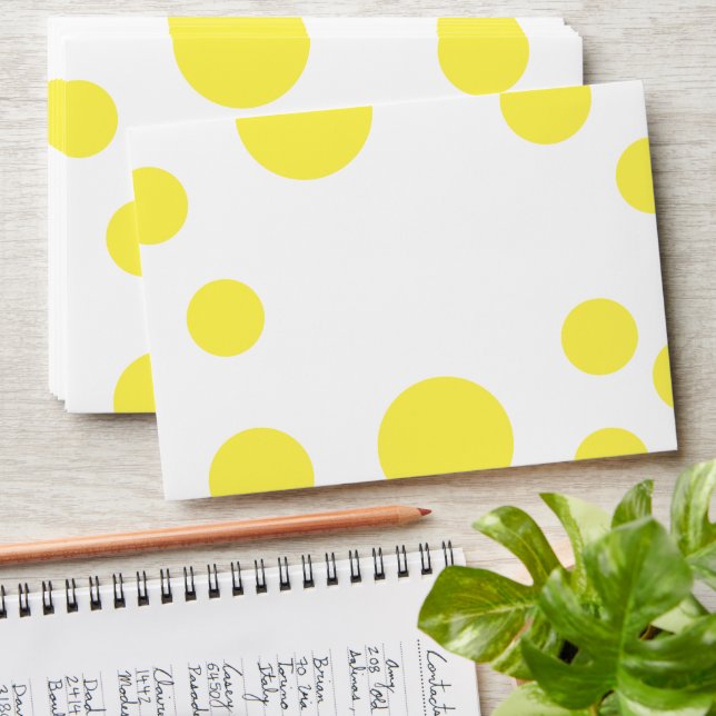 Yellow Polka Dot Envelope (Stacked)