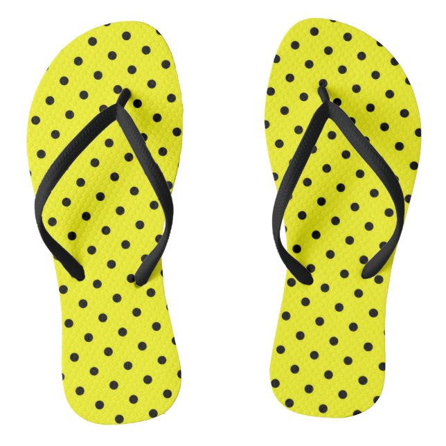 Yellow polka dot flip flops (Footbed)
