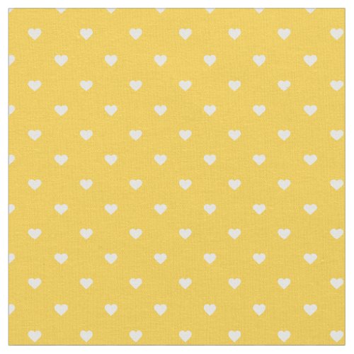 Yellow Polka Dot Hearts Fabric