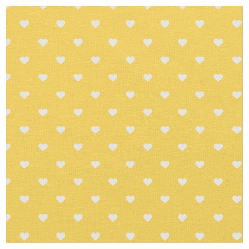 Yellow Polka Dot Hearts Fabric