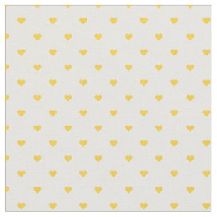 Yellow Polka Dot Hearts Fabric