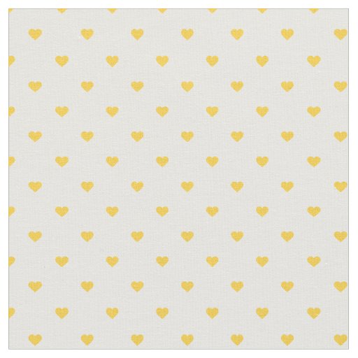 Yellow Polka Dot Hearts Fabric