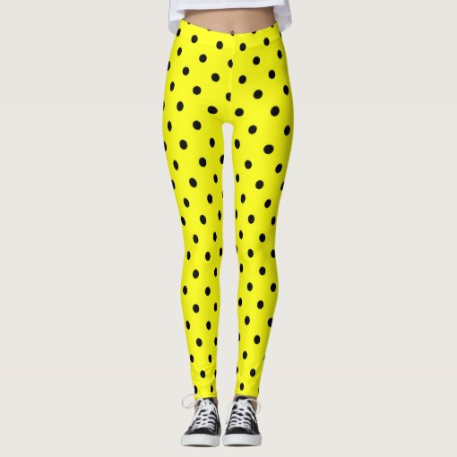 White And Yellow Polka Dot Men's Leggings main image 0