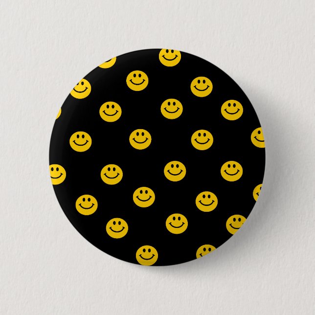 Yellow Polka Dot Pattern Pinback Button (Front)