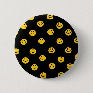 Yellow Polka Dot Pattern Pinback Button