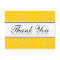 Yellow polka dot print wedding thank you postcards