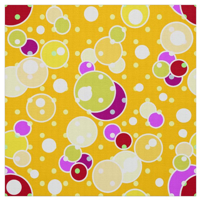 Yellow polka dot, yellow, multi-colored fabric (Swatch)