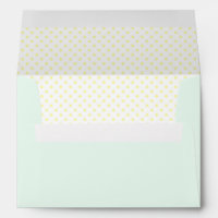 Yellow Polka Dots and Mint Envelope