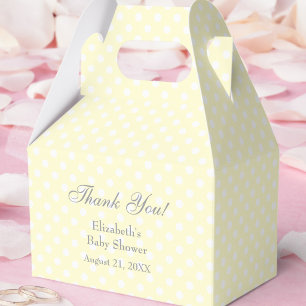 Yellow Polka Dots Baby Shower Favor Box
