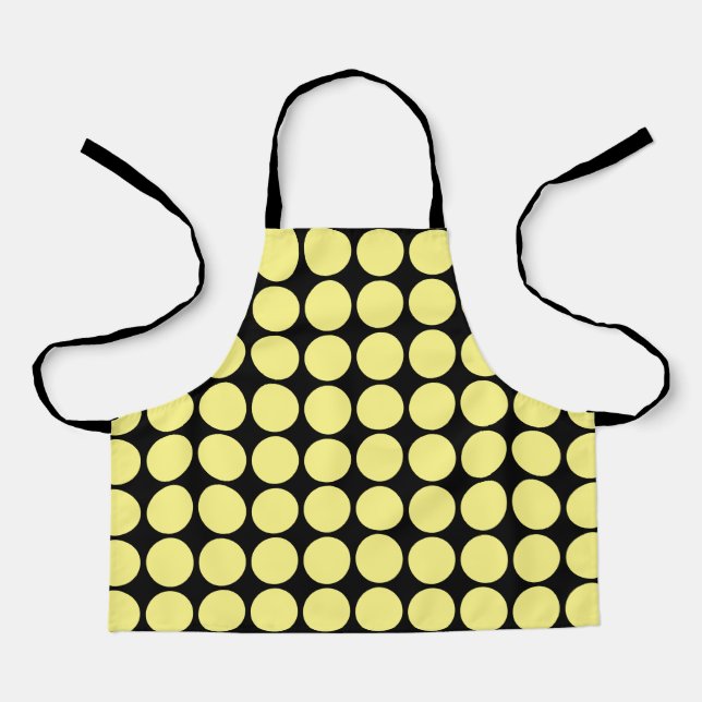 Yellow Polka Dots Black Bumblebee Patterns Gift Apron (Front)