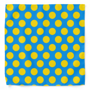 yellow polka dots blue bandana