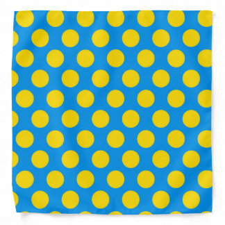 yellow polka dots blue bandana