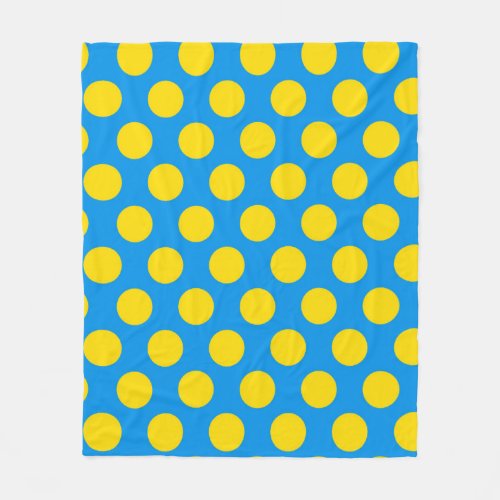 yellow polka dots blue fleece blanket