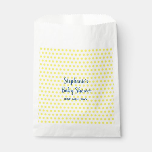 Yellow Polka Dots Blue White Baby Shower Cute 2021 Favor Bag
