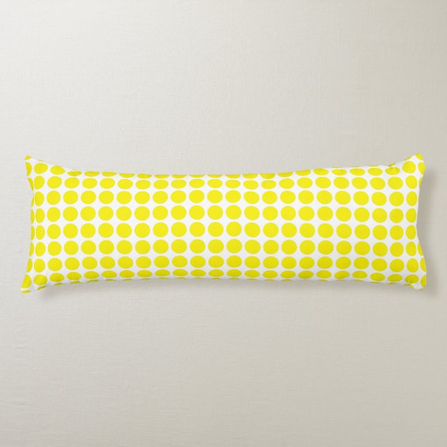 Yellow Polka Dots Body Pillow (Front)