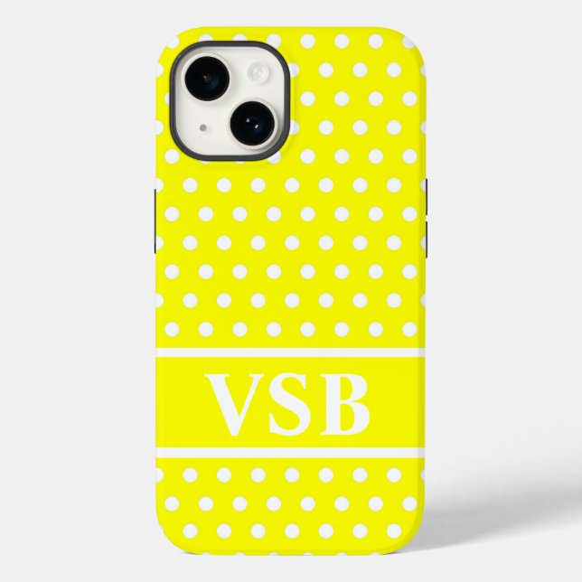 Yellow Polka Dots Case-Mate iPhone Case (Back)