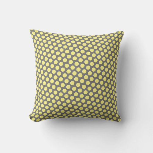 Yellow Polka Dots Dark Grey Gray Custom Gift  Throw Pillow