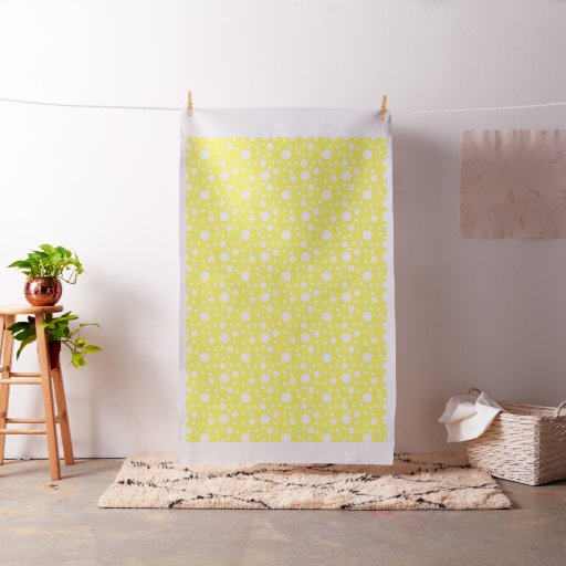 Yellow Polka Dots Fabric