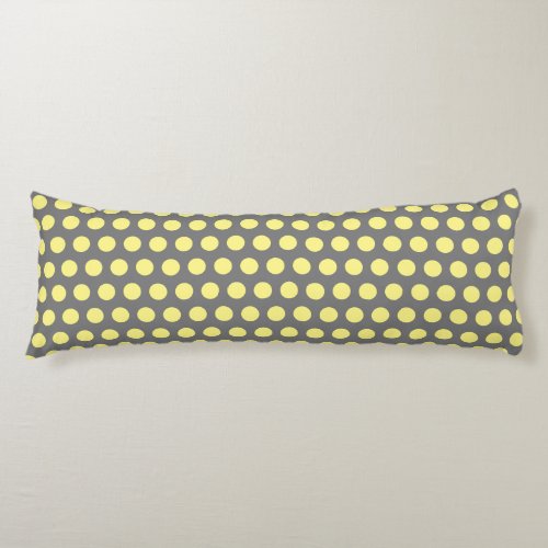 Yellow Polka Dots Grey Gray Custom Colors Cool Body Pillow