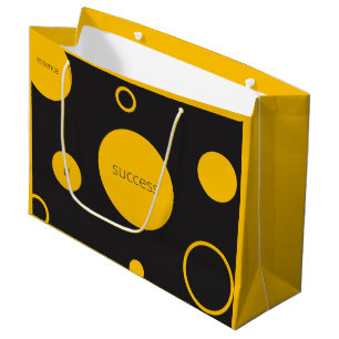Yellow Polka Dots Large Gift Bag