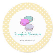 Yellow Polka Dots Macaron CUTE Product Label