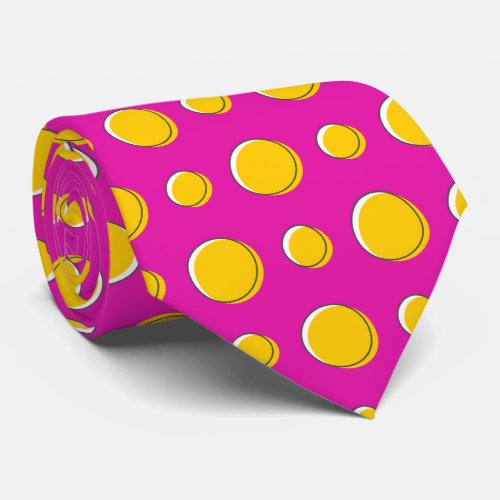 Yellow Polka Dots On A Hot Pink Neck Tie