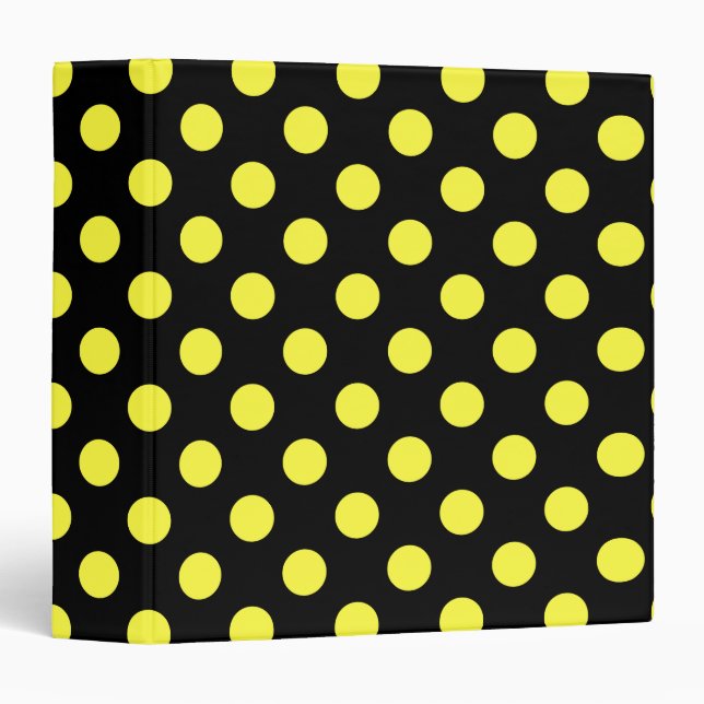 Yellow polka dots on black backgound binder (Front/Spine)