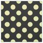 Yellow polka dots on black backgound fabric
