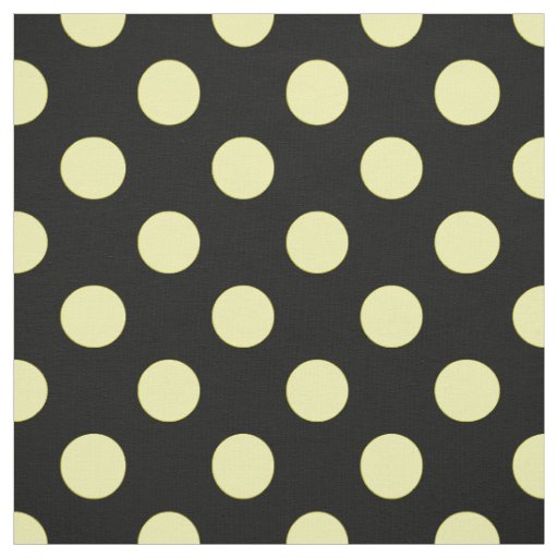 Yellow polka dots on black backgound fabric