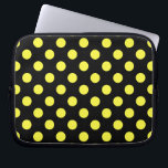 Yellow polka dots on black backgound laptop sleeve<br><div class="desc">Yellow polka dots on black backgound</div>