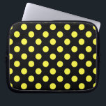 Yellow polka dots on black backgound laptop sleeve<br><div class="desc">Yellow polka dots on black backgound</div>