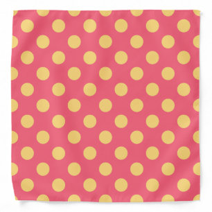 Yellow polka dots on coral bandana