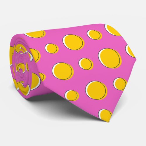 Yellow Polka Dots On Pink Neck Tie
