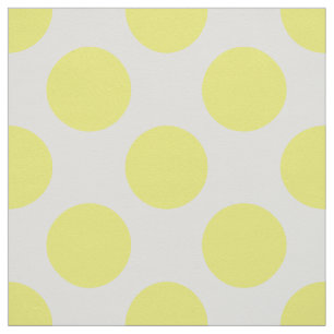 Yellow Polka Dots on White Fabric