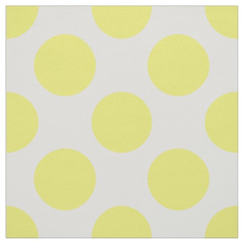 Yellow Polka Dots on White Fabric