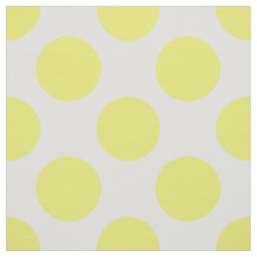 Yellow Polka Dots on White Fabric