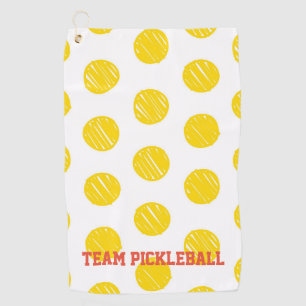 Yellow Polka Dots Orange Team Pickleball Sports Golf Towel