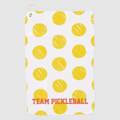 Yellow Polka Dots Orange Team Pickleball Sports Golf Towel