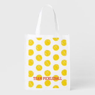 Yellow Polka Dots Orange Team Pickleball Tote
