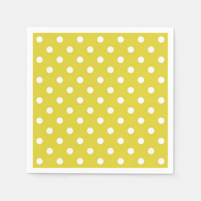 Yellow Polka Dots Pattern Dot Pattern Illustrator  Napkins (Front)