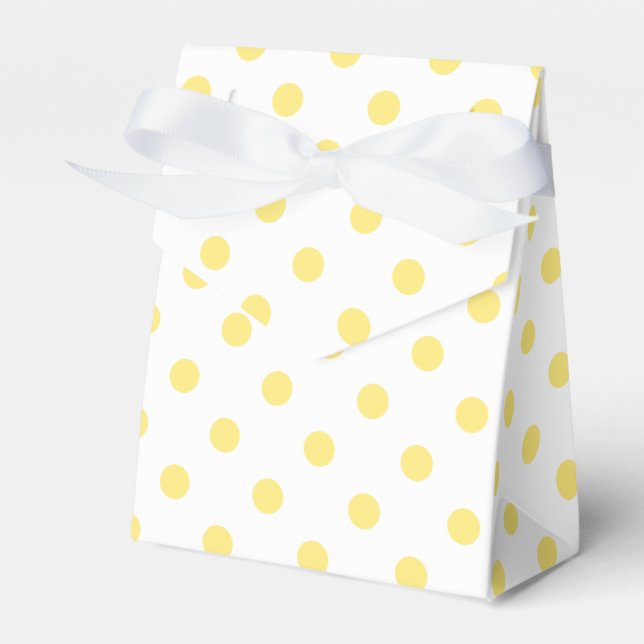 Yellow Polka Dots Pattern Favor Boxes (Front Side)