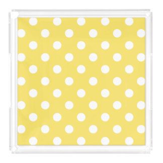 Yellow Polka Dots Pattern Serving Tray